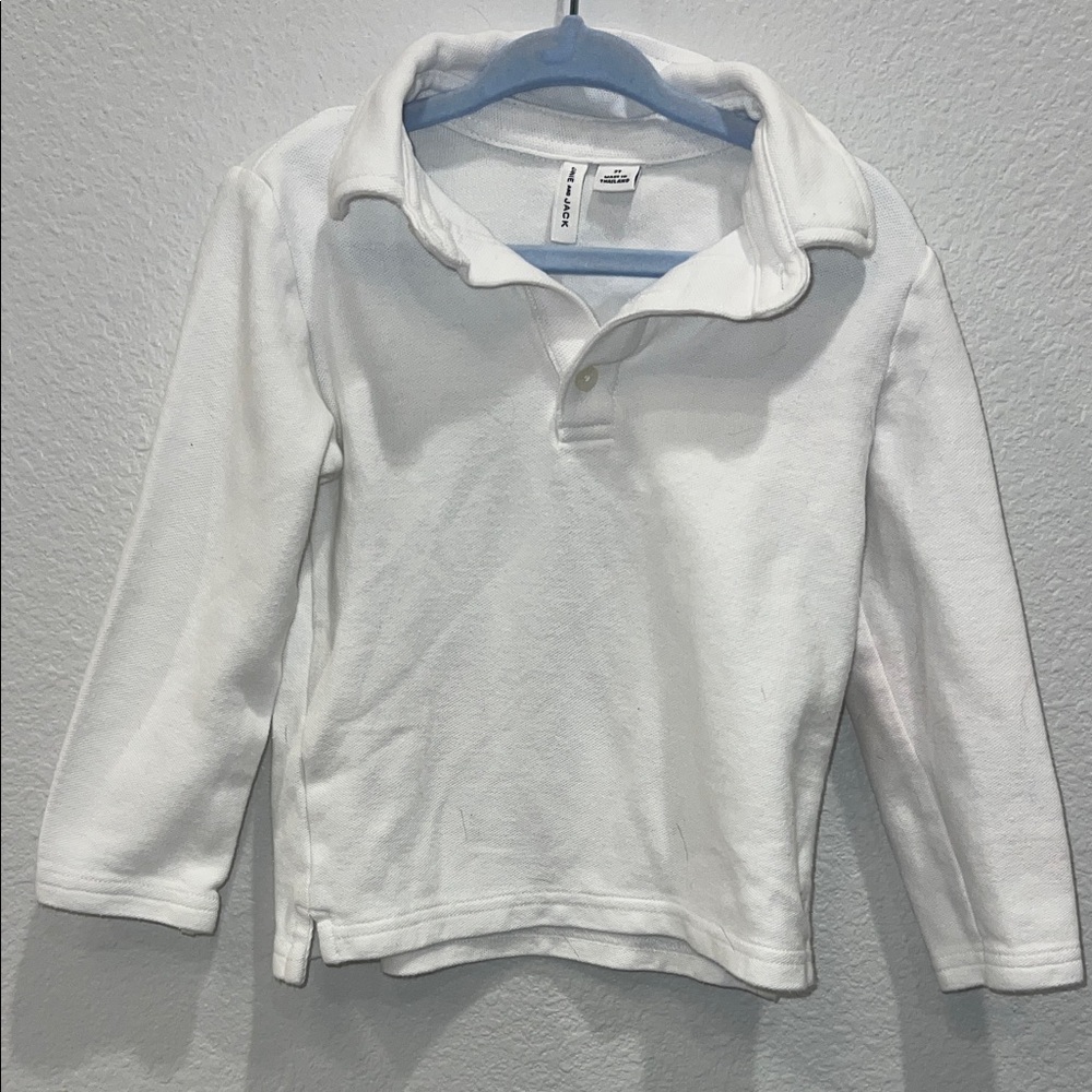 Janie and Jack White Long Sleeve Polo